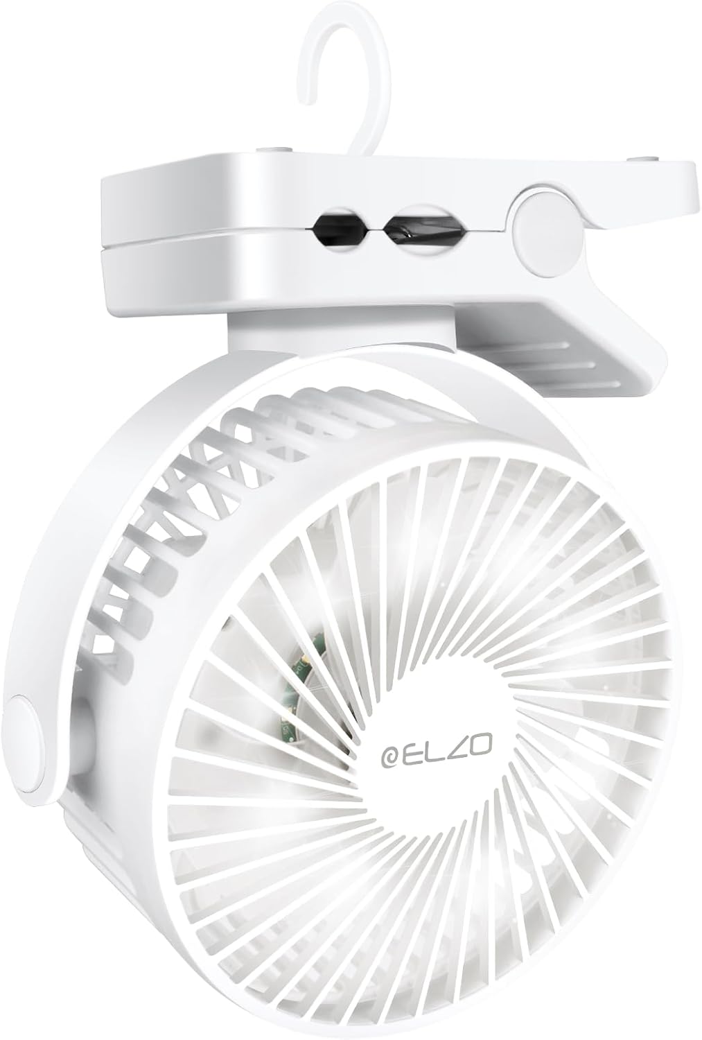 ELZO Ventilador De Sobremesa Portátil USB Recargable Blanco