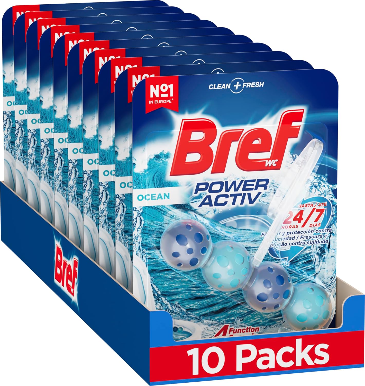 Pack 6 Bref Power Activ Ocean Limpiador Baño 4 En 1