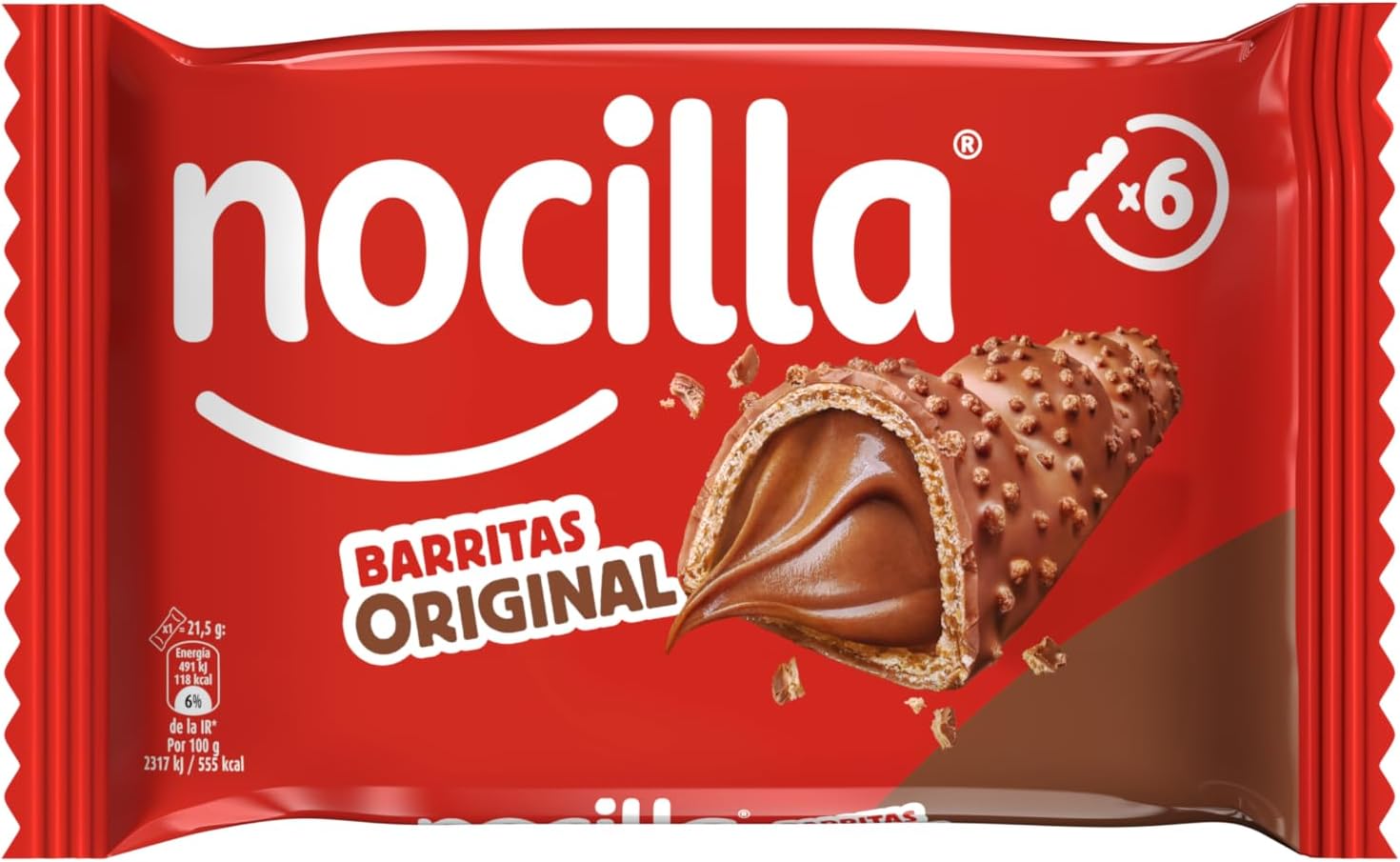 Pack 12 Nocilla Barritas Original con Crema al Cacao y Avellanas 129g