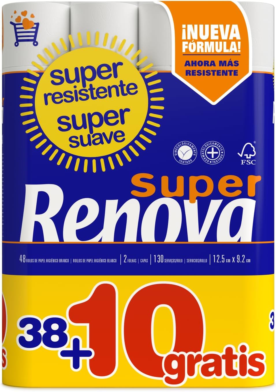 Pack 48 Rollos Renova Papel Higiénico Blanco