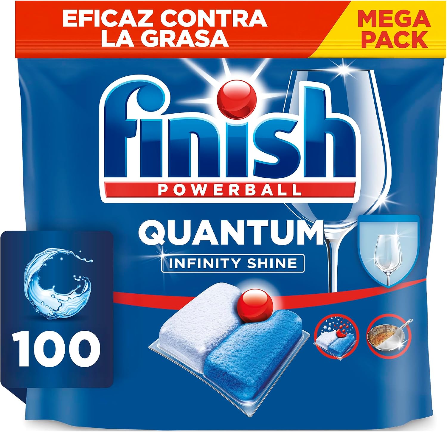 Finish Powerball Quantum All in 1 Pastillas Lavavajillas 100 uds