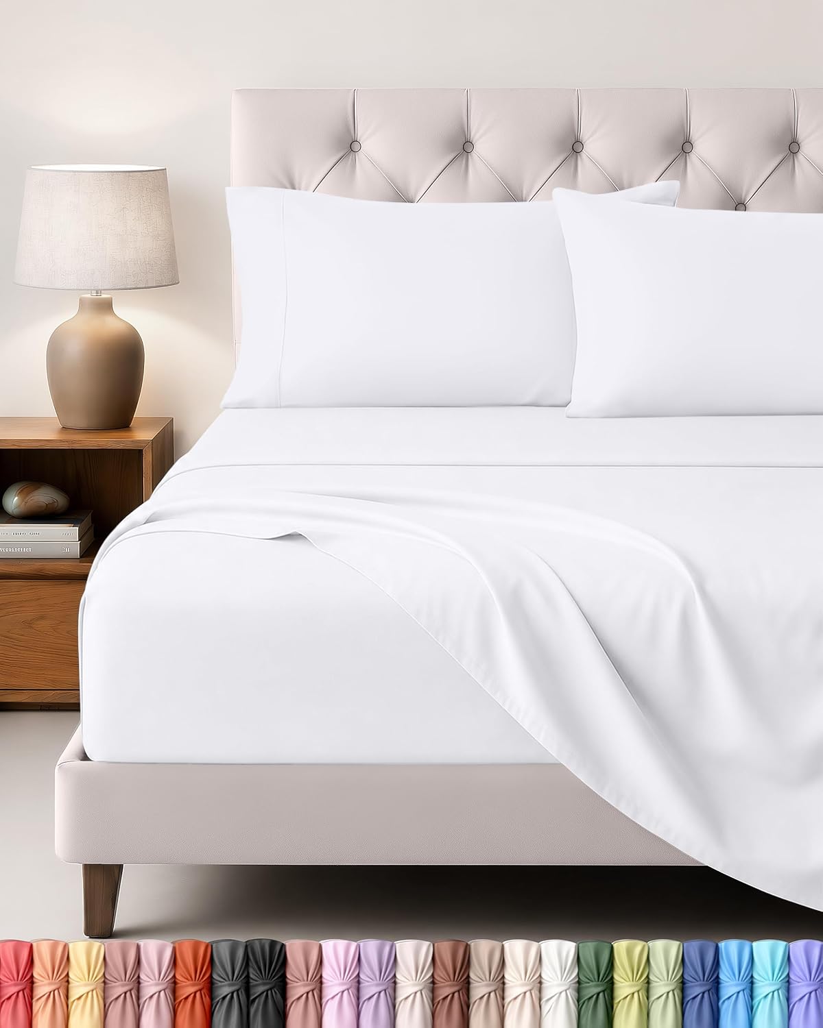 Utopia Bedding Juego de Sábanas 4 Piezas 180x200cm Blanco