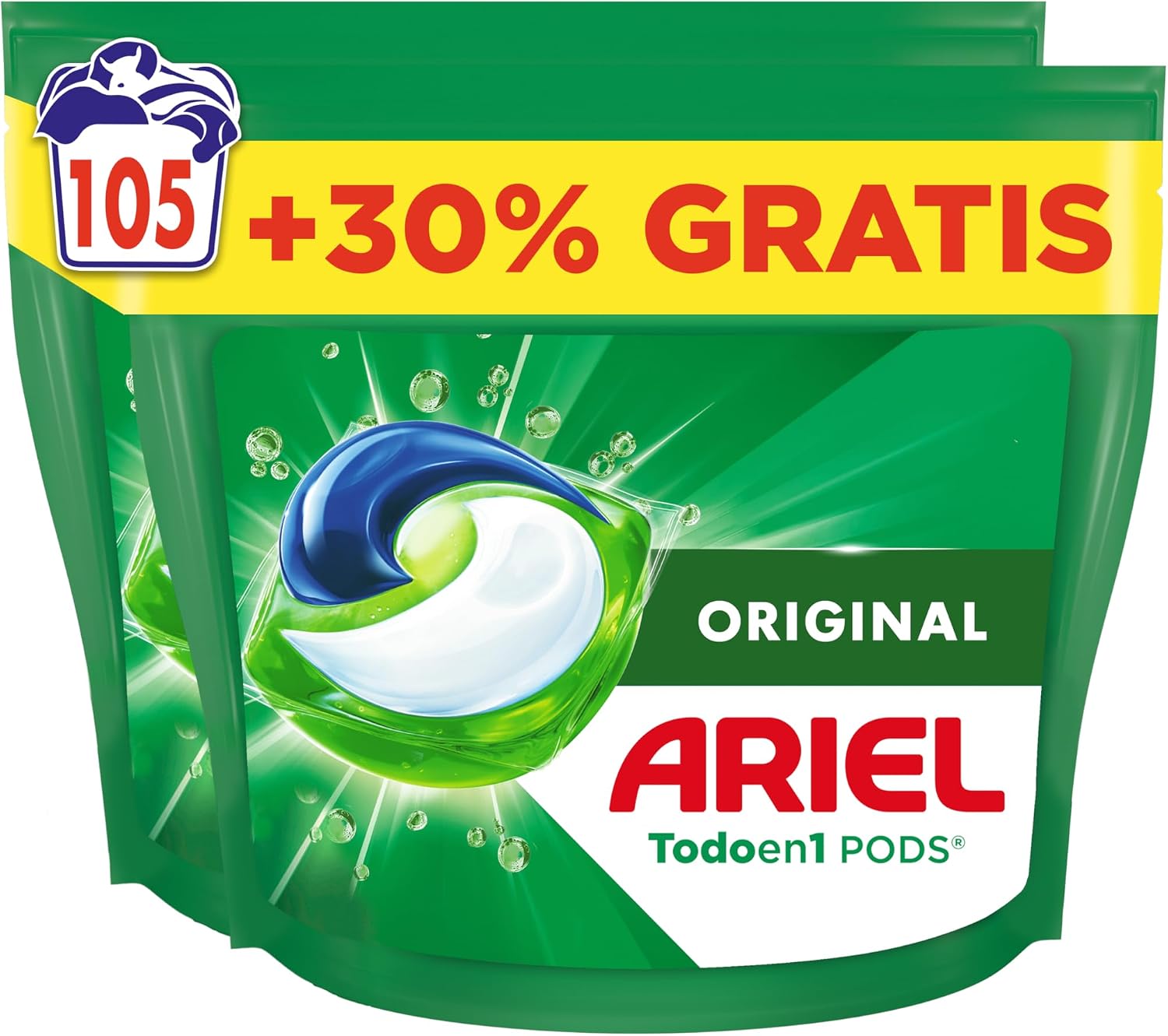 Pack 105 Cápsulas Ariel Todo En 1 PODS Detergente