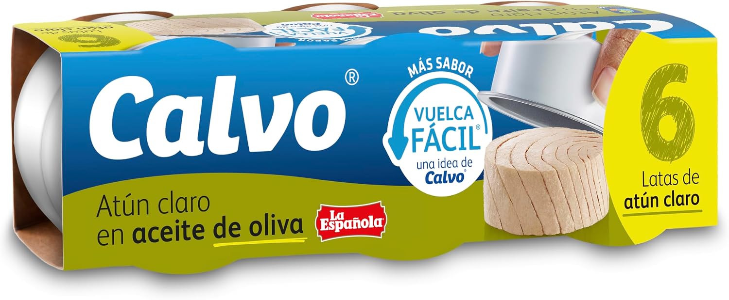 Pack 18  Calvo Atún Claro en Aceite de Oliva Pack, 65 g