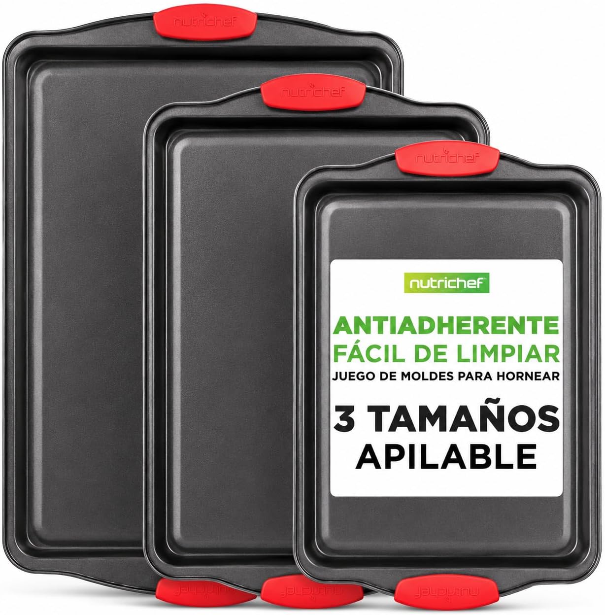 Pack 3 Nutrichef Bandejas de Horno Antiadherentes