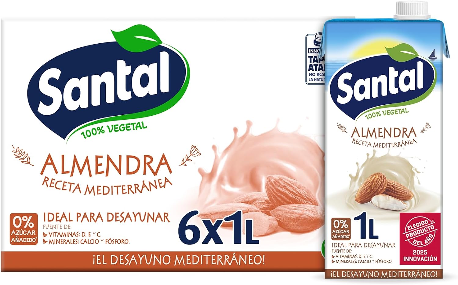 Pack 6 Santal Bebida de Almendra 1 L