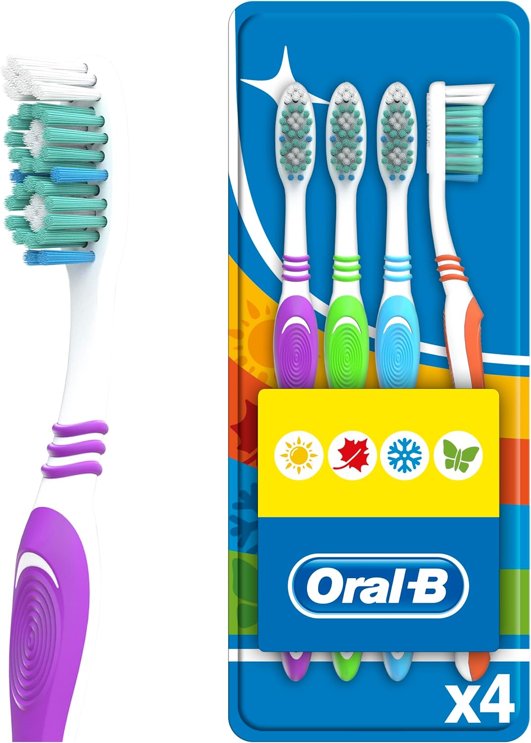 Pack 4 Cepillos Dentales Oral-B Shiny Clean Medium
