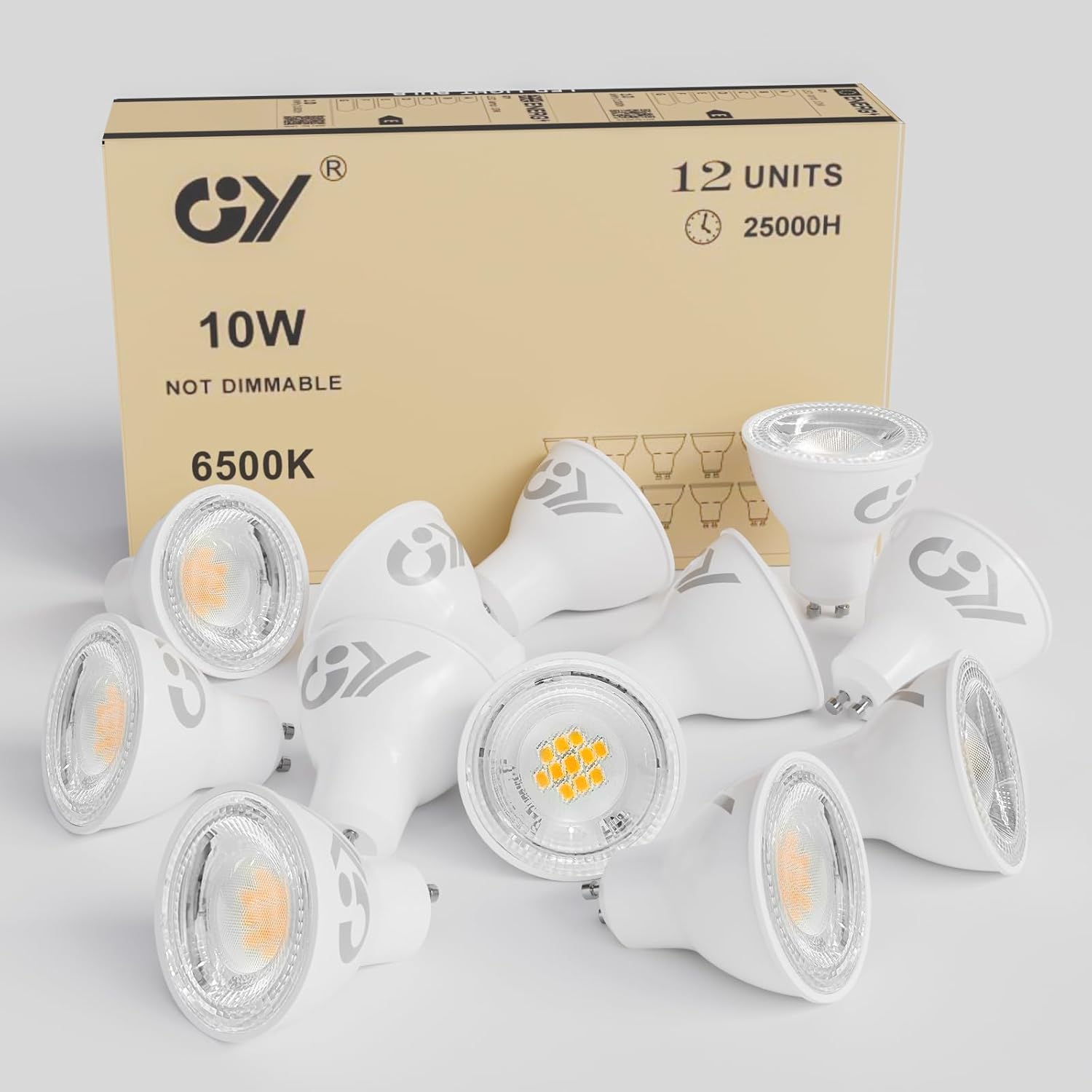 Pack 12 Bombillas LED GY GU10 10 W 6500 K