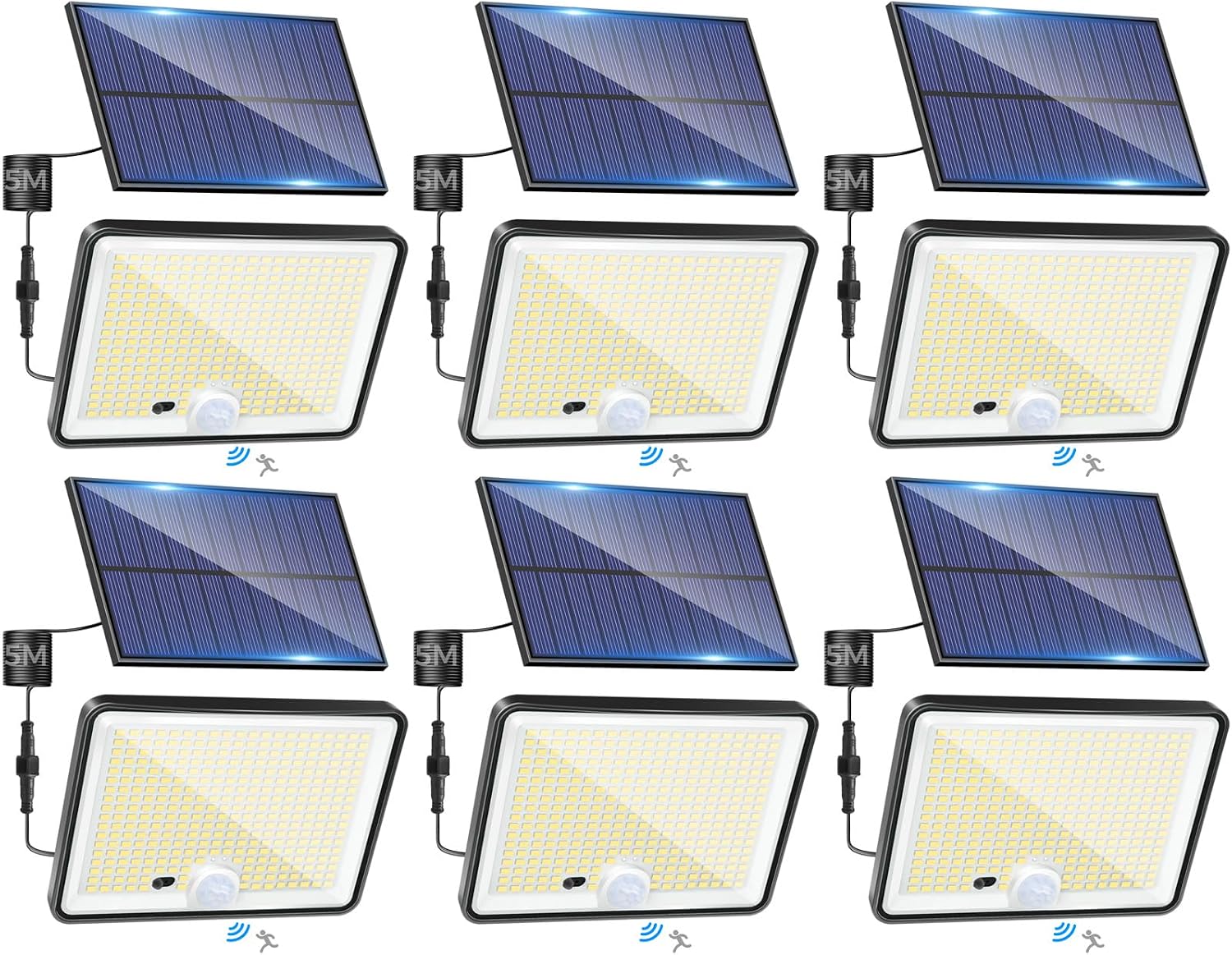 Pack 6 LOTMOS Focos Solares de Exterior 342 LED