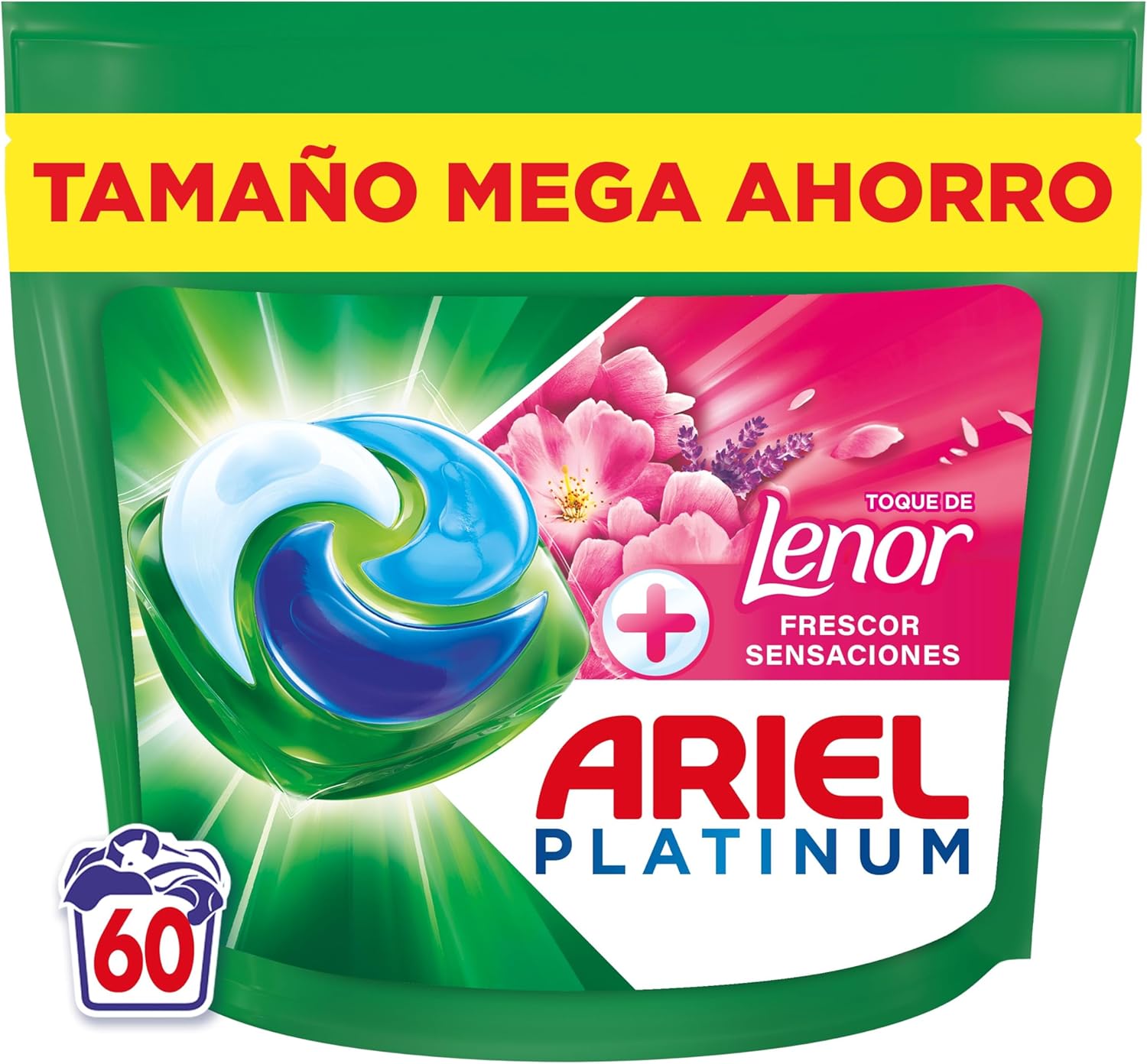 Detergente en Cápsulas Ariel PODs Platinum Frescor Sensaciones 60 Lavados
