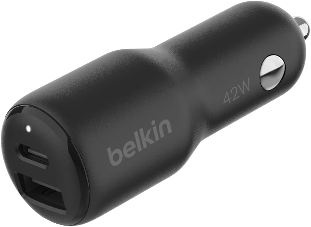 Belkin BoostCharge Cargador Doble Coche USB-C 30W + USB-A 12W