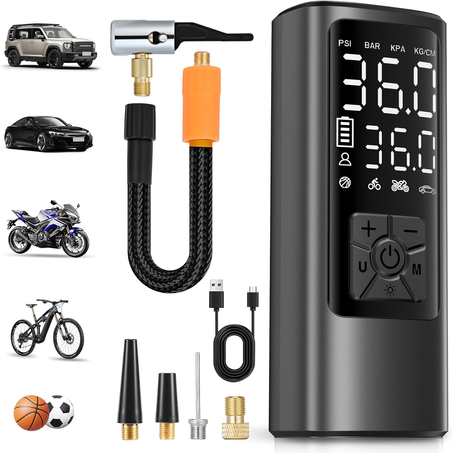 Ipflin Inflador Ruedas Coche Compresor Portátil 150PSI