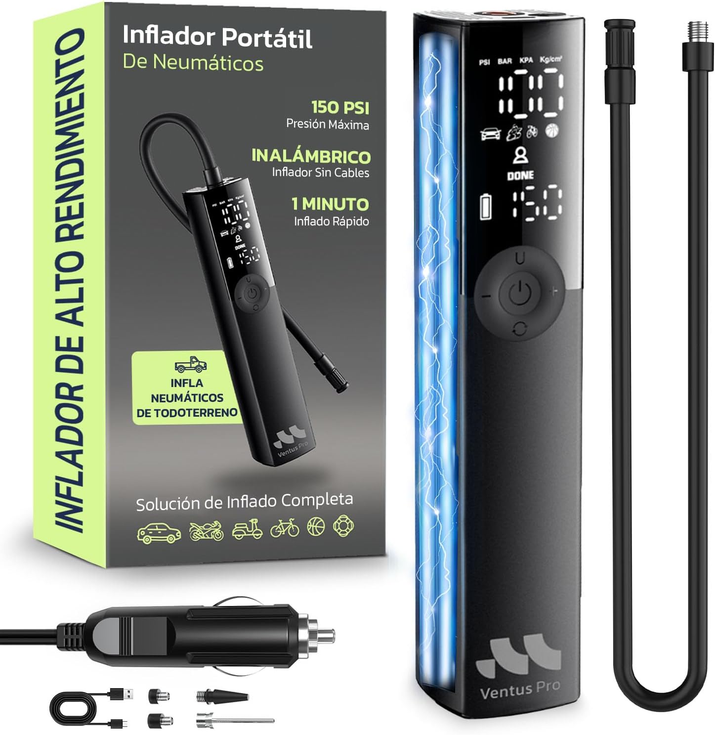 Inflador de Neumáticos Inalámbrico 150PSI