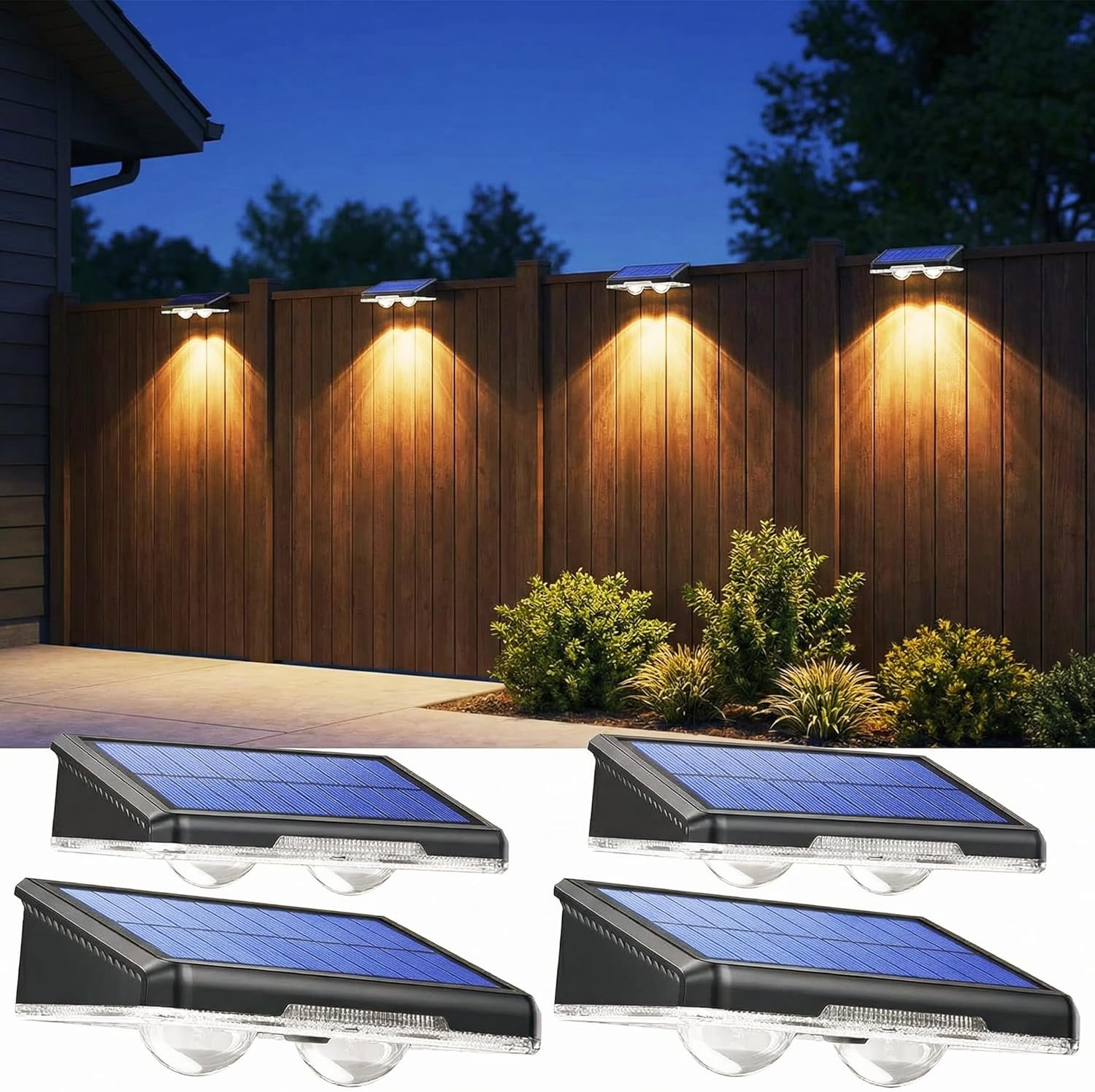 Pack 4 LakiHomi Aplique Solar LED Pared Exterior IP65