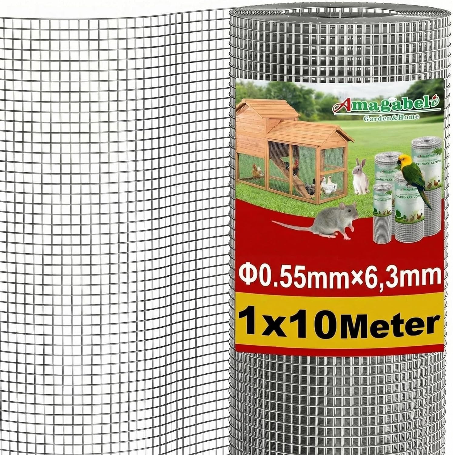 Amagabeli Malla Electrosoldada Galvanizada 12,7Mm 0,5X25M