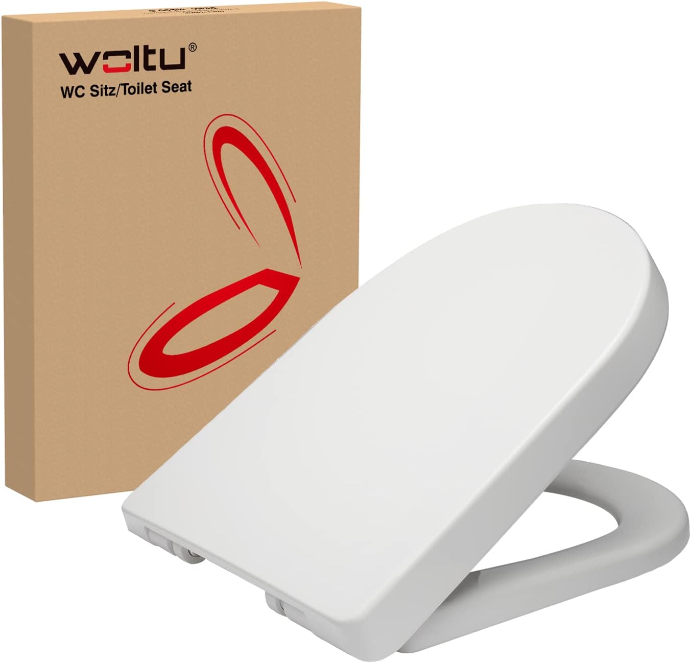 Woltu Tapa De WC Forma D Bisagra De Cierre Suave