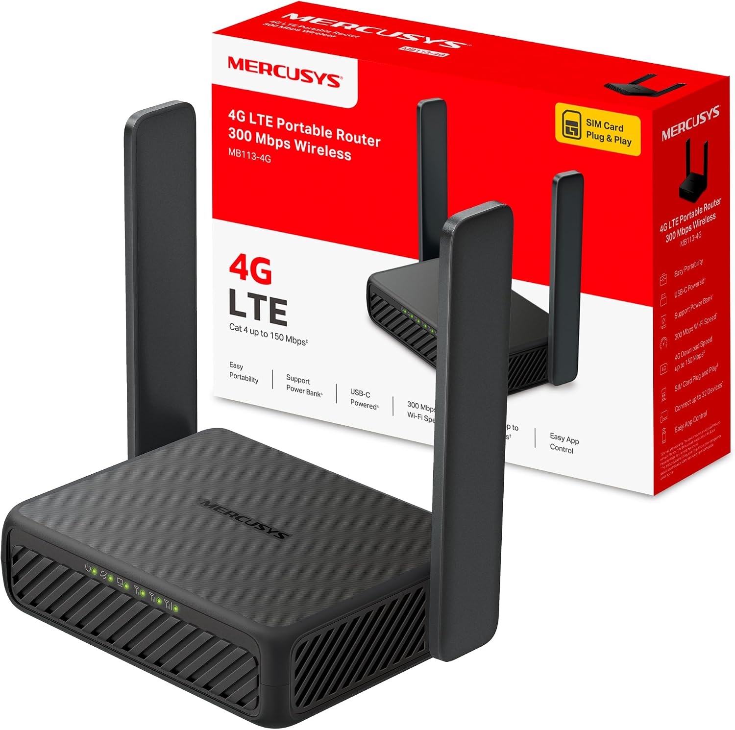 Mercusys MT115 Router WiFi Portátil 4G LTE AX300
