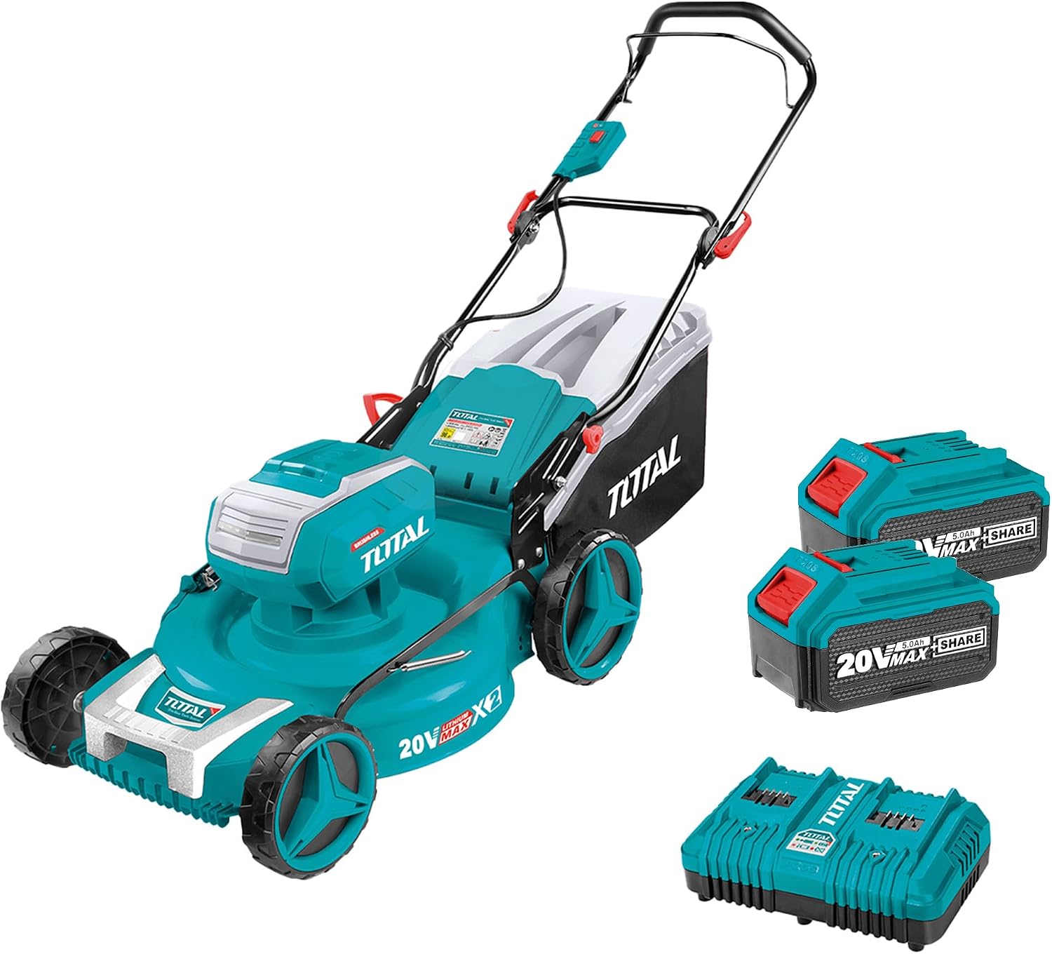 TOTAL Cortacésped Brushless a Batería 40V con 2 Baterías