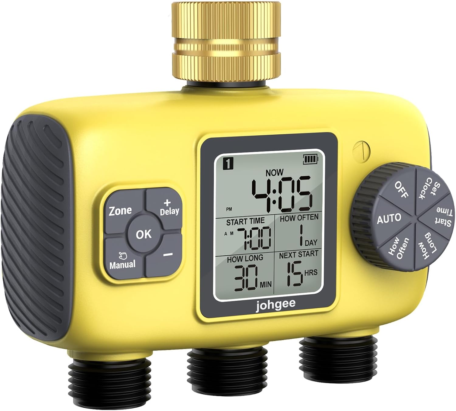 Johgee Programador de Riego Digital 3 Salidas