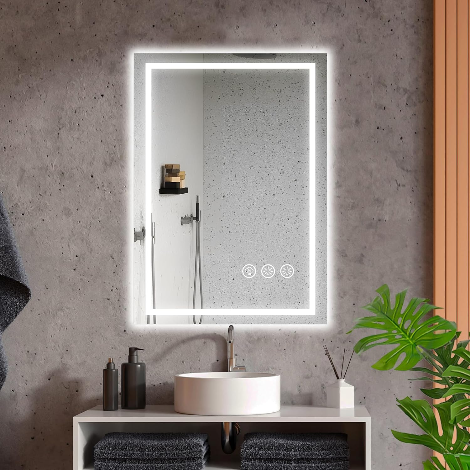Ratsamee Espejo de Baño LED Antivaho 50x70cm