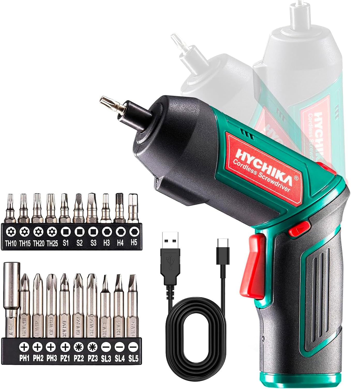 Hychika Atornillador Eléctrico + 20 Accesorios