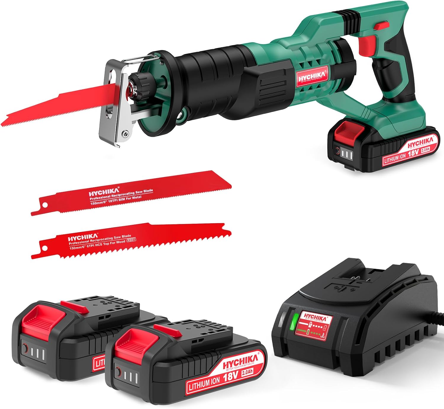 Sierra Sable Inalámbrica Hychika 18 V con 2 Baterías