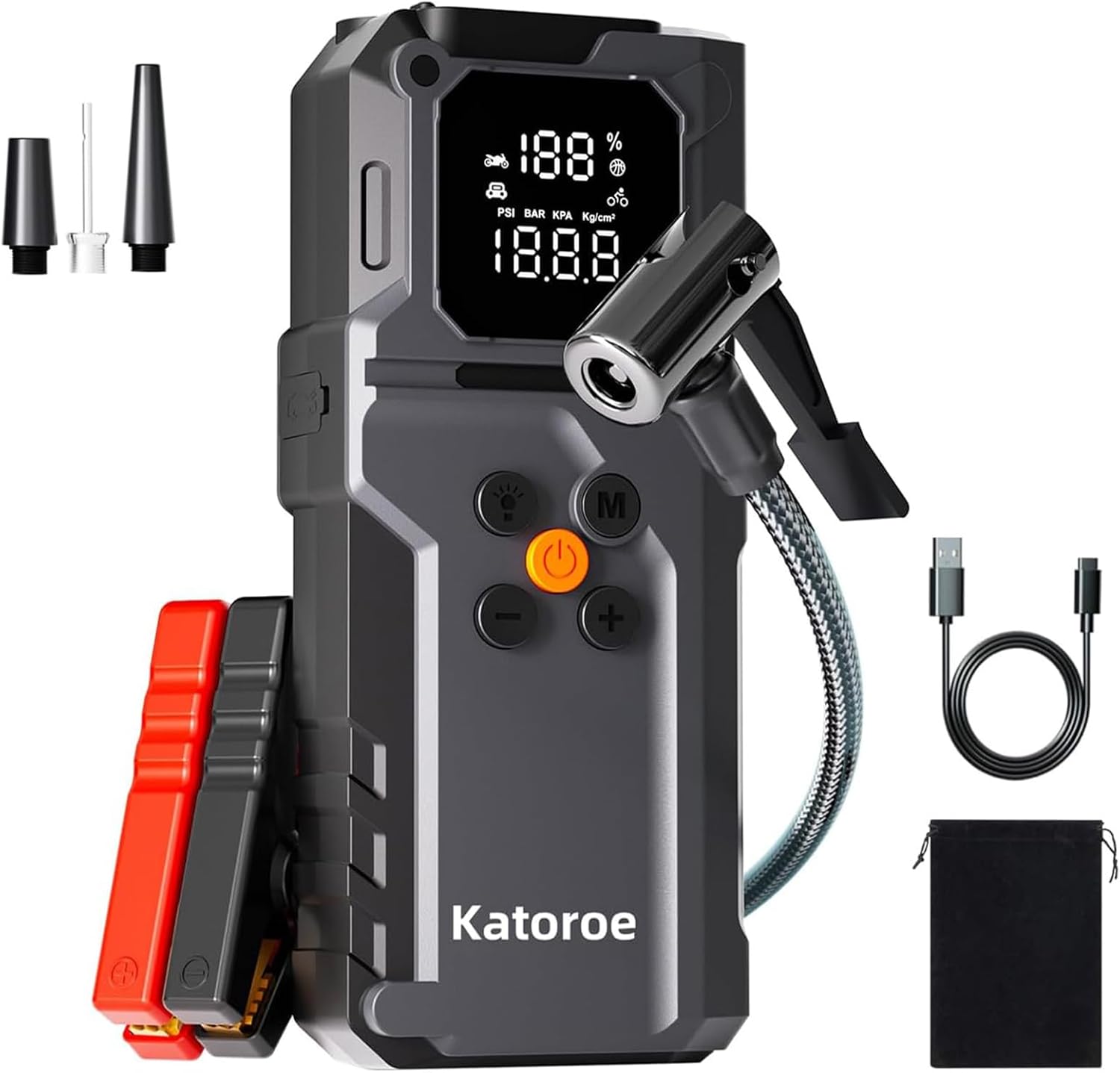 Arrancador de Coche Katoroe 4000 A con Compresor