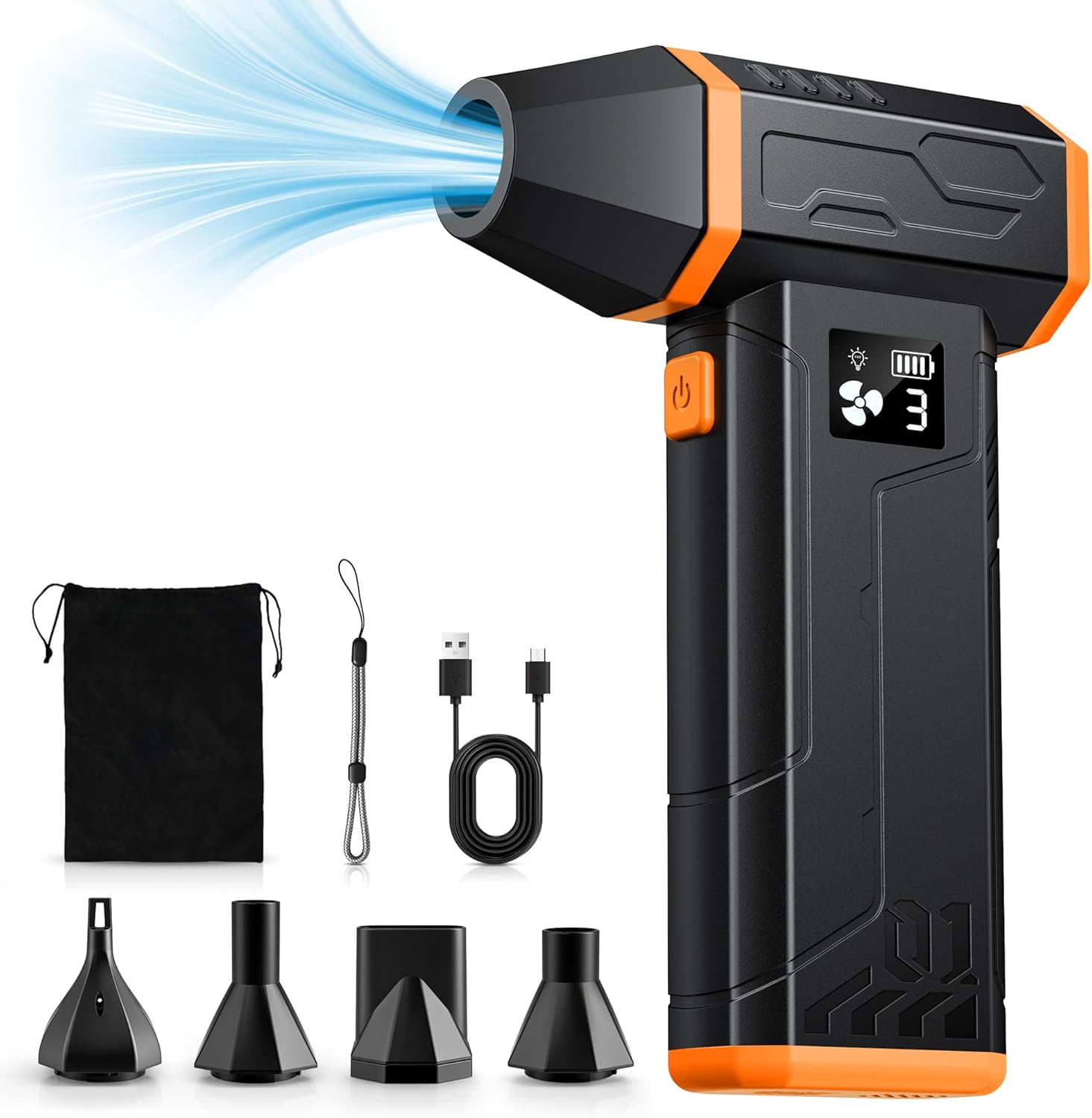 VIWAVE Soplador de Aire Potente,150000 U/min 3 Velocidades Aire Comprimido Limpieza P