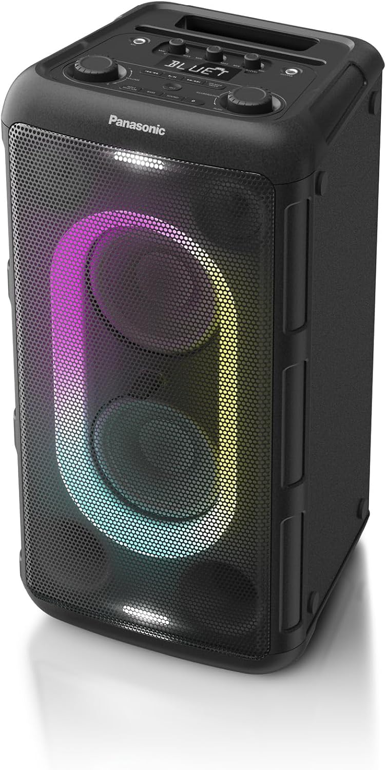 Panasonic SC-BMAX10E-K Altavoz Portátil para Fiestas con Bluetooth, Luces Integradas,
