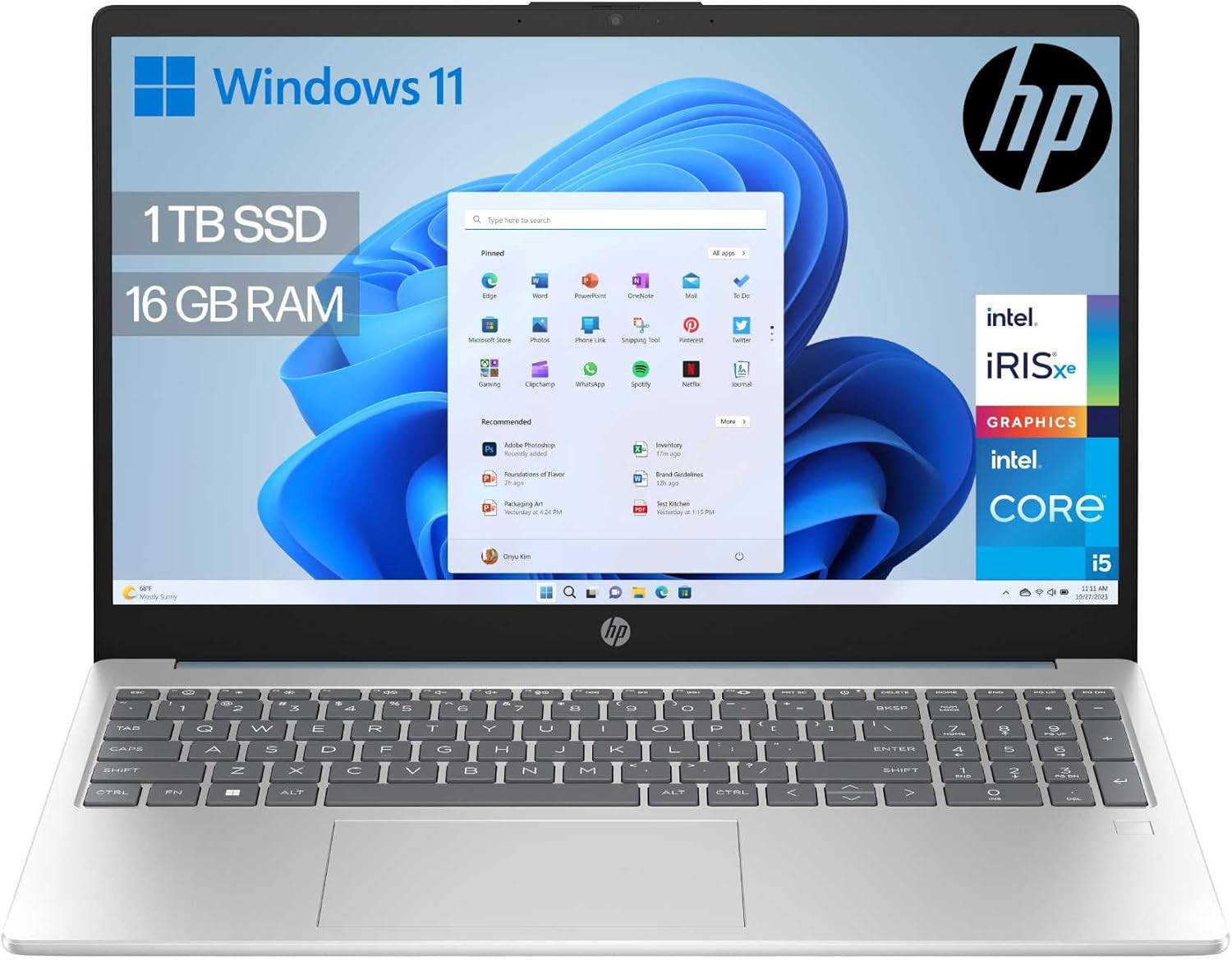 HP 15-fd0377ns- Ordenador portátil de 15.6″ FHD (Intel Core i5-1334U, 16GB RAM, 1TB S