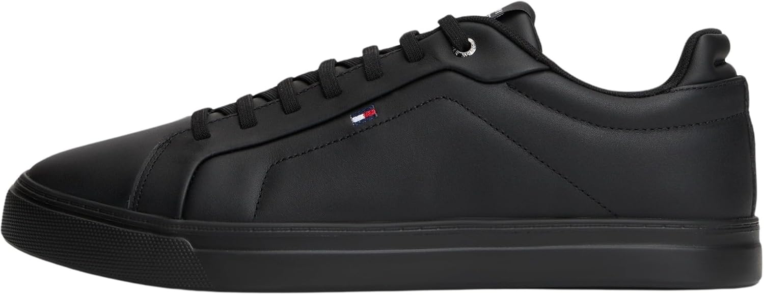 Tommy Hilfiger Hombres Icon Court Light ESS FM0FM05678 Low Top, Negro (Negro), 40, Bl