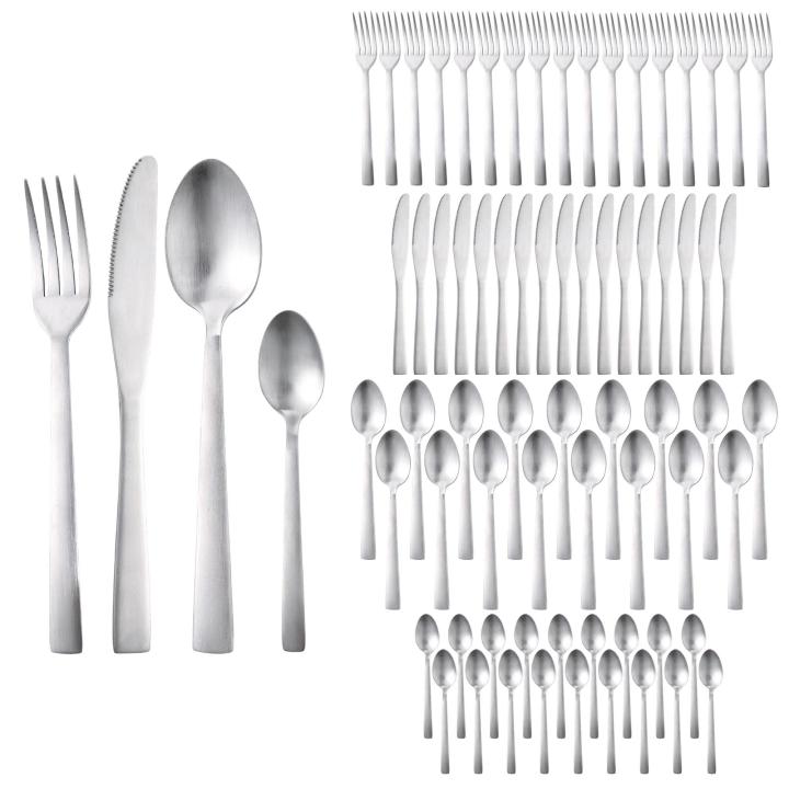 San Ignacio Cubertería de 72 Piezas en Acero inoxidable Mate, Set completo para 18 Se