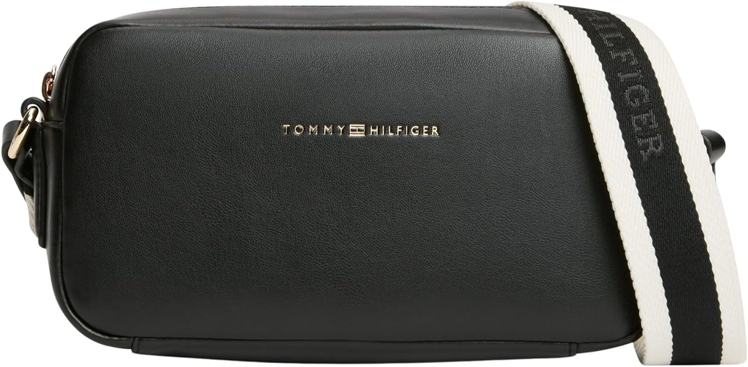 Tommy Hilfiger TH Essential Camera Bag Aw0aw18370, Crossover Mujer, Negro (Negro), On
