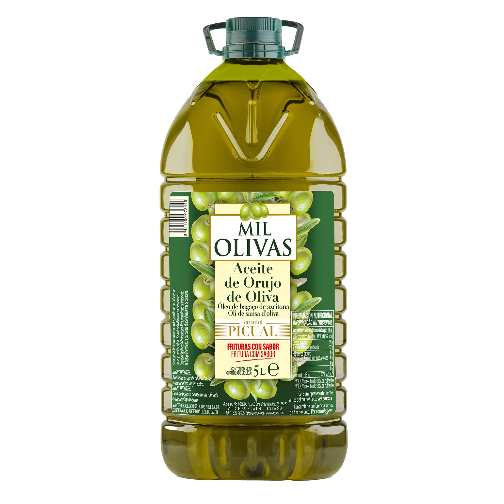 Aceite de Orujo de Oliva Garrafa 5L Variedad Picual MIL OLIVAS