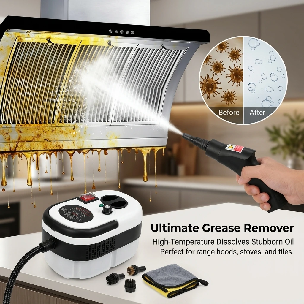 **Limpieza de cristales: limpiador a vapor para cristales de cocina, desengrasante, d