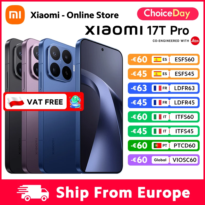 **Versión Global Xiaomi 17T Pro Smartphone 12GB RAM Batería de 7000mAh HyperCharge de