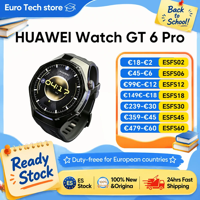 **Reloj Inteligente HUAWEI Watch GT 6 Pro de 46 mm con GPS, Pantalla Táctil AMOLED de