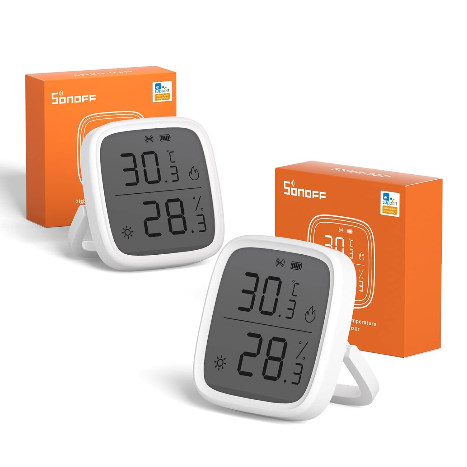 SONOFF SNZB-02D Zigbee LCD Sensor Inteligente de Temperatura y Humedad,Termómetro Hig