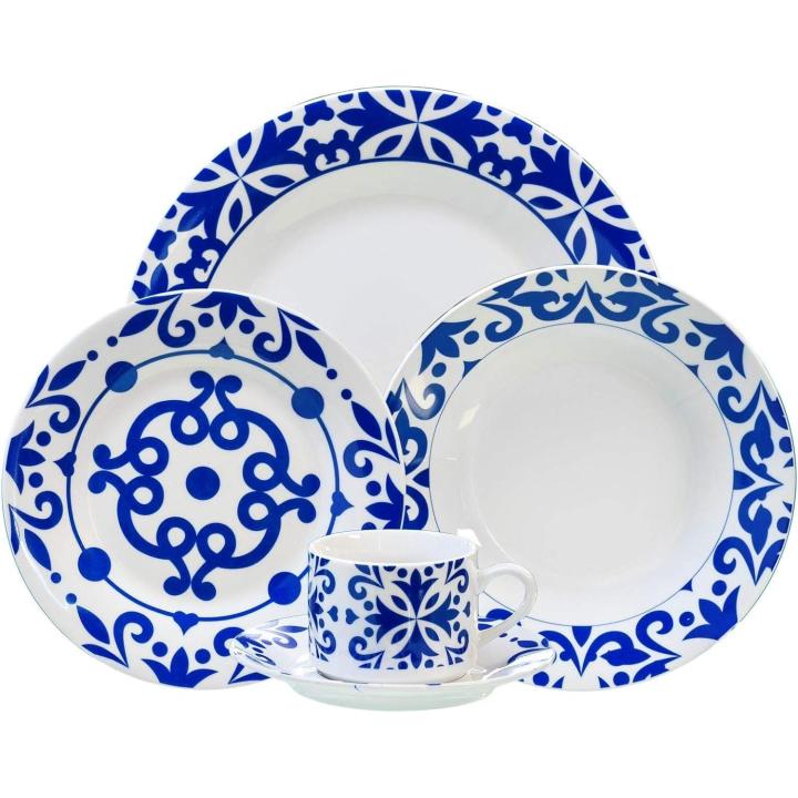 Nyana Set de Vajilla Elegante de Porcelana para 6 Personas - 30 Piezas  Apto para Lav