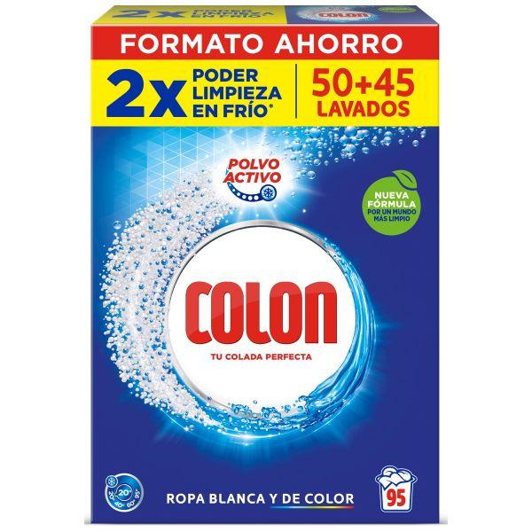 Colon Detergente en Polvo para Lavadora - 95 Lavados, Limpieza Profunda