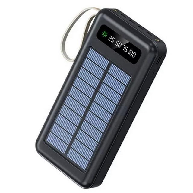 Kynley Cargador Solar Portátil 12000mAh/20000mAh con 5 Salidas 3 Entradas Cable Integ