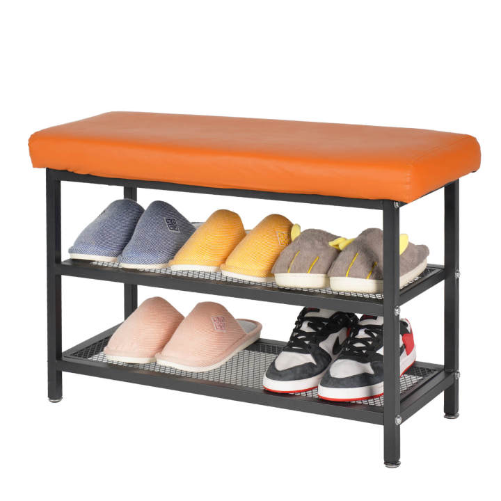 ALLINLIFE Banco Zapatero, Banco tapizado para Zapatos, con cajón, 2 Filas para 6 Pare