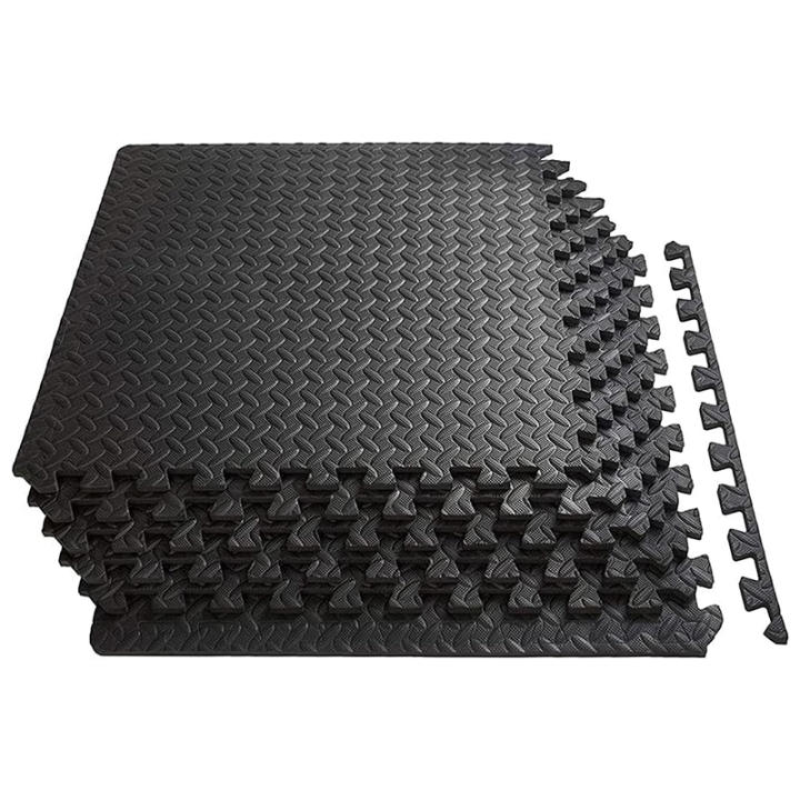 Fitness Puzzle para Suelos de Gimnasio 12mm 18PCS Set de Protección Goma Espuma Losas