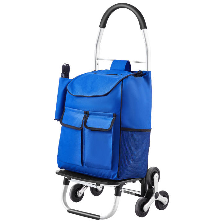 SucceBuy Carro elevador de escaleras de 36 litros, carrito de compras plegable con 6 