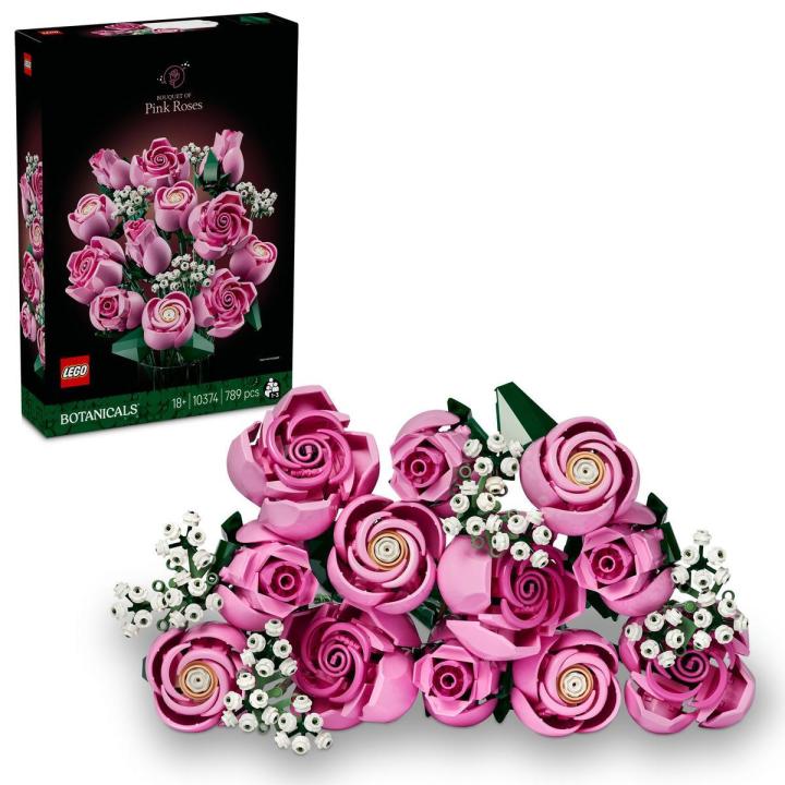 LEGO 10374 Botanicals Ramo de Rosas Rosadas Kit de Construcción para Adultos, Decorac