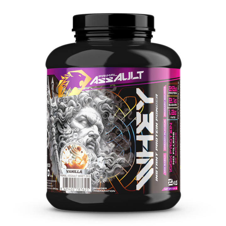 PRIMAL ASSAULT 100% Concentrado de Proteína de Suero WHEYCO® - Ganador de Masa Muscul