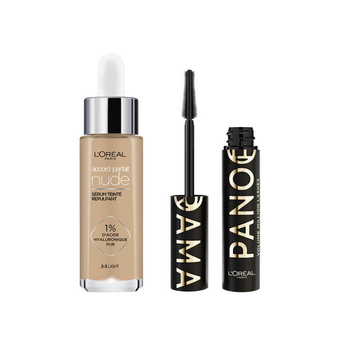 L'Oréal Paris Rutina Sérum con Color Accord Parfait 2-3 + Máscara Panorama Voluminiza
