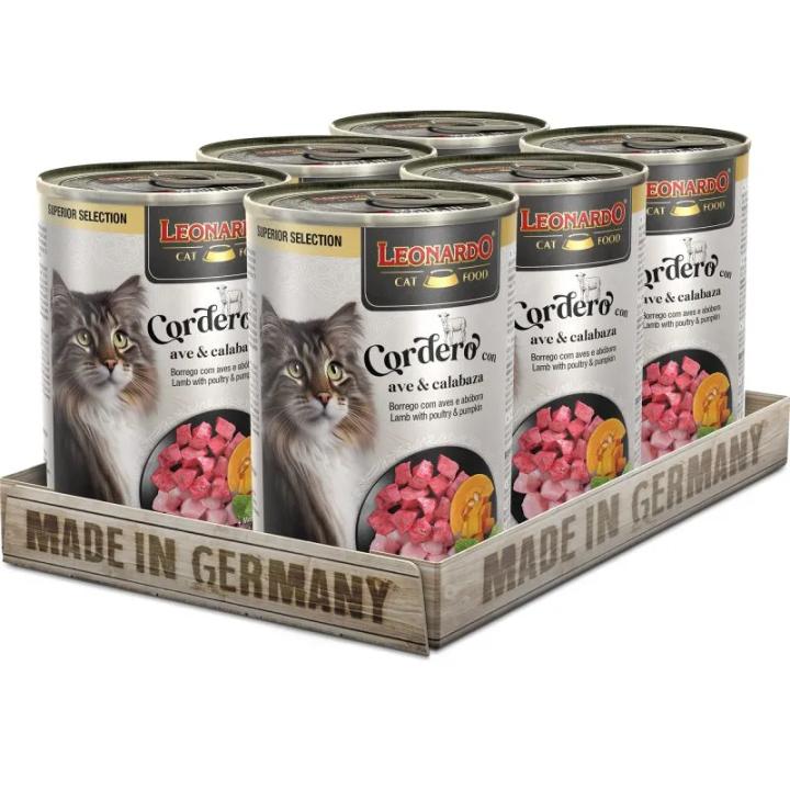 Leonardo Cat Food Alimento húmedo Superior Selection Cordero con Ave y Calabaza Alime