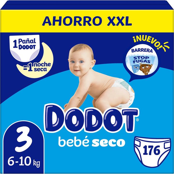 Dodot Bebé Seco Pack Ahorro,Formato XXL, Tallas 3 a 7. Pañales Bebé con Triple Sistem