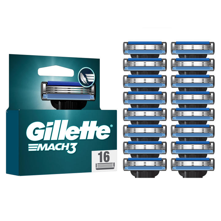 Gillette Mach3 Base Pack de 16 Recambios Para Maquinillas De Afeitar Para Hombre, Cuc